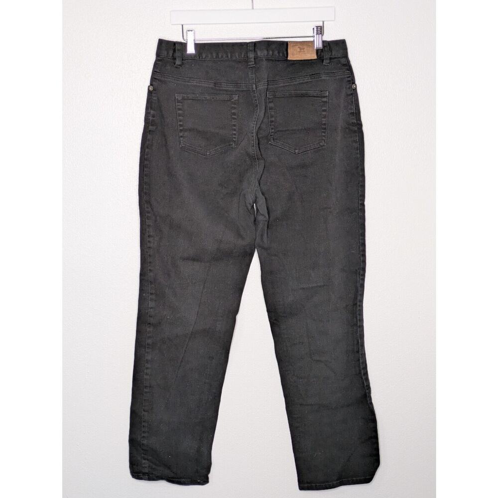 Ralph Lauren Jeans Womens 16 Black High Rise Straight Stretch Dark Wash Denim - Picture 4 of 9